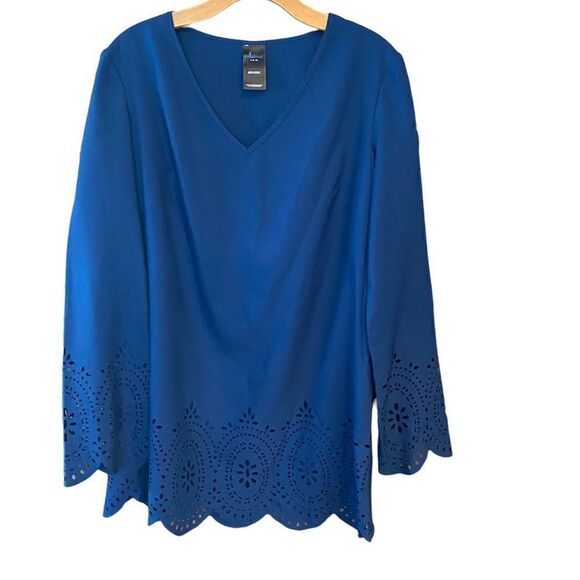 Catalina Sz M Royal Blue Eyelet Cuffs & Hem Oversized Relaxed Fit Se Cover Tunic - Picture 1 of 8